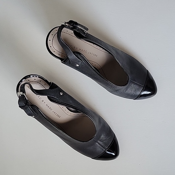 US 7 Marc by Marc Jacobs Leather Slingback Heels - Picture 2 of 7